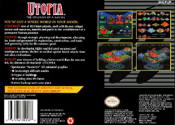 Utopia - The Creation of a Nation (USA) box cover back